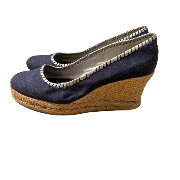 Jack Rogers Palmer Jute-wrapped Wedge Espadrille Midnight Blue Beach 9.5 - Picture 2 of 7